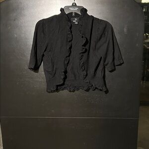 Charlotte Russe Black Ruffled Blouse